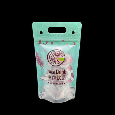 購入 再利用可能なプラスチック片側透明飲料袋 草の穴と吊り穴で 成人のためのフィット スムージーアイスドリンク 果物 online manufacture