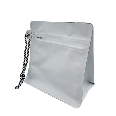 購入 250g 0.5lb 8oz マットホワイトフォイル フラットボトムコーヒーバッグ バルブサイドジッパーとストリング online manufacture