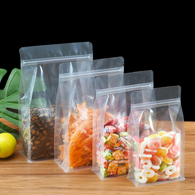 購入 クリスタルクリア 熱密封 ペット食品 / スナックパッケージのための四角底袋袋 online manufacture
