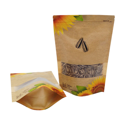 防水 閉塞式 Ziplock Kraft スタンドアップ ポケット 窓付き 紫陽花 果物 食品 梱包