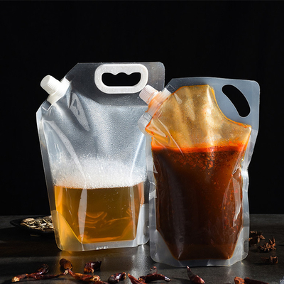 漏れ防止 BPAフリー飲料 噴出式 スタンドアップポケット 柄付き噴出口付きポケット